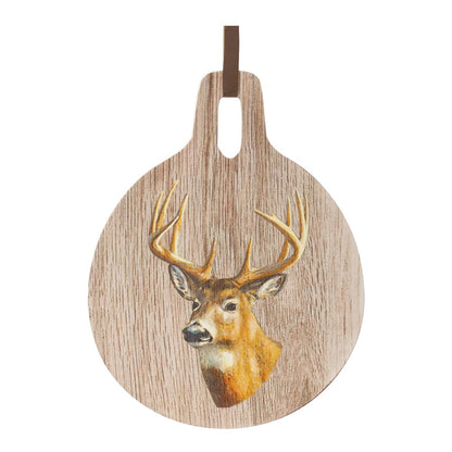 Cutting Board w/Deer 7.75"D x 10"H Wood