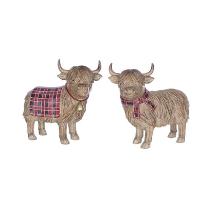 Highland Cow (Set of 2) 7.75"H Resin