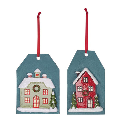 Tag Ornament (Set of 6) 5"H, 5.5"H Resin