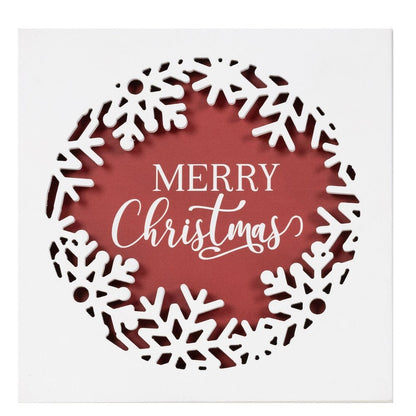 Merry Christmas Plaque 12"SQ MDF/Wood