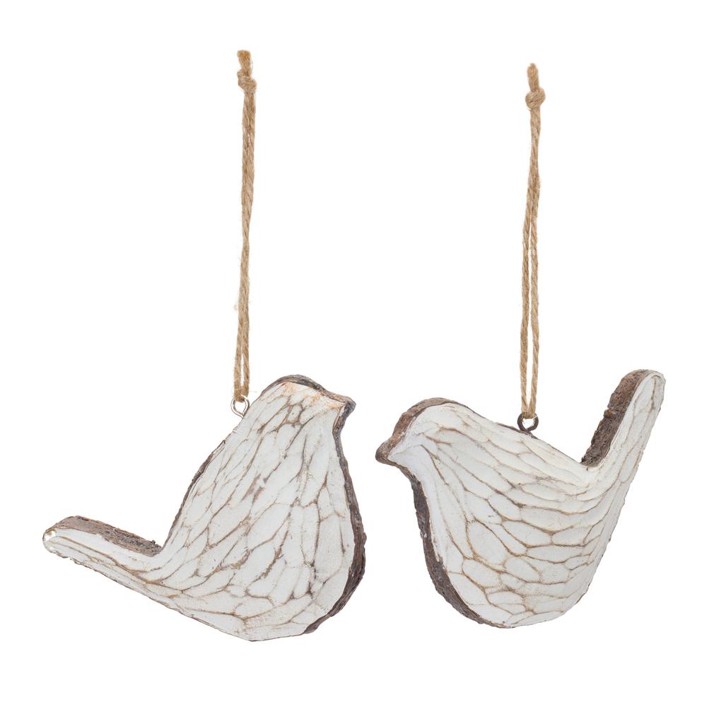 Bird Ornament (Set of 12) 4"L x 3.25"H Resin