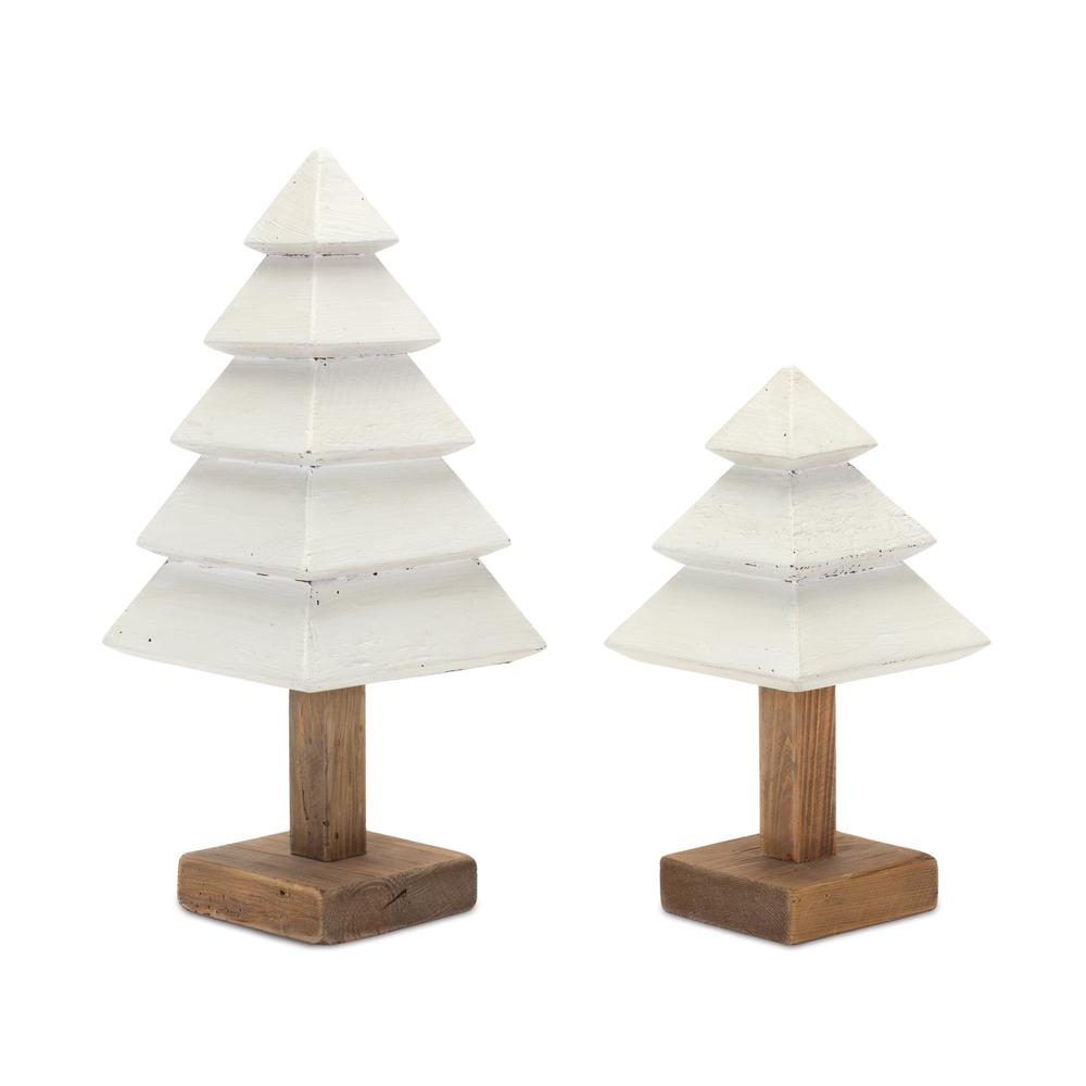 Tree (Set of 2) 15"H, 21"H Wood