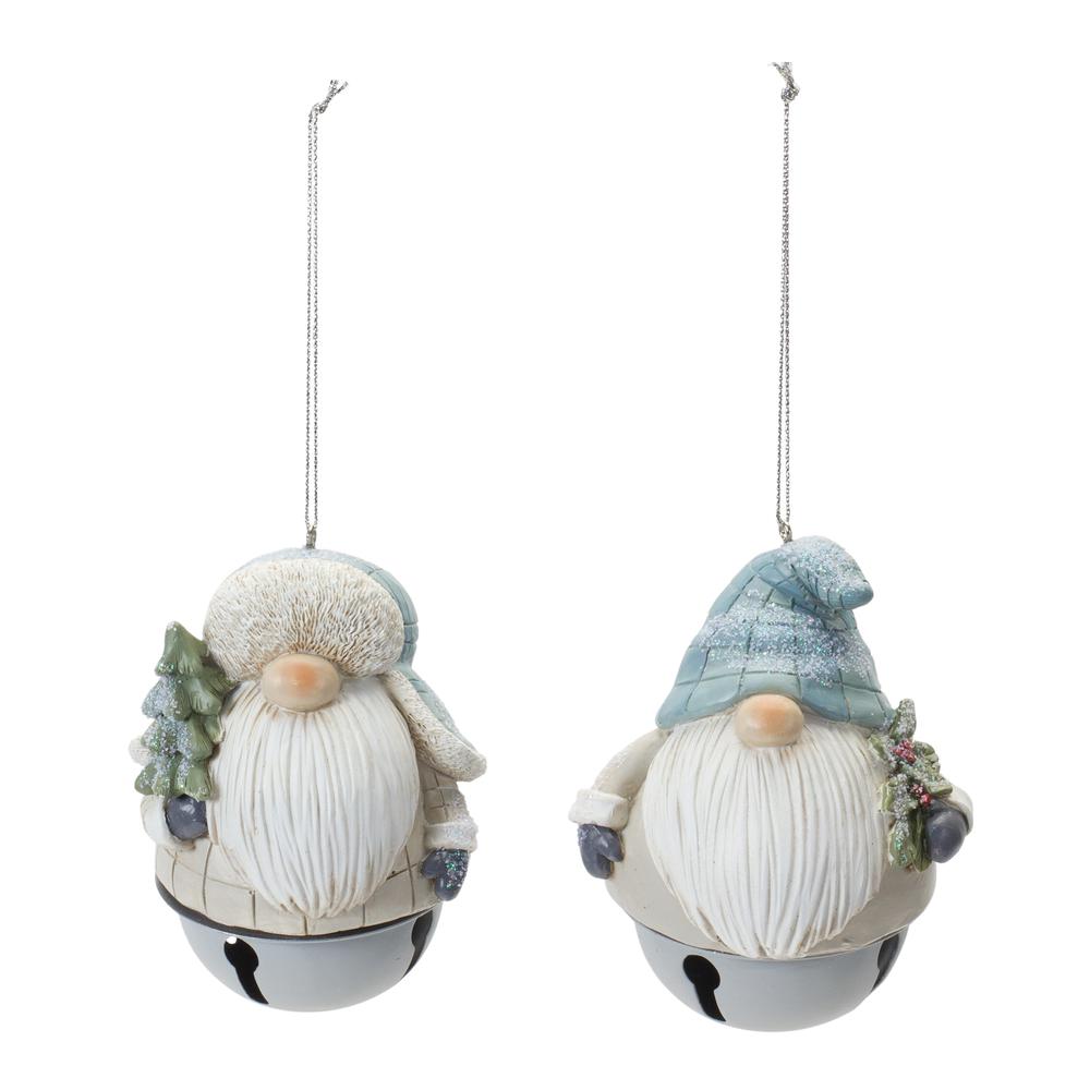 Gnome/Bell Ornament (Set of 12) 4.25"H Resin