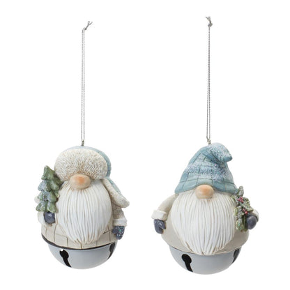 Gnome/Bell Ornament (Set of 12) 4.25"H Resin