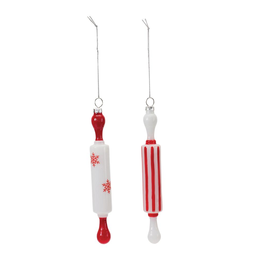 Rolling Pin Ornament (Set of 12) 7.5"H Glass