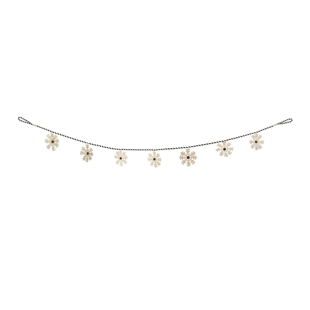 Snowflake Garland (Set of 2) 5.5'L Cotton/Wool