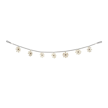 Snowflake Garland (Set of 2) 5.5'L Cotton/Wool
