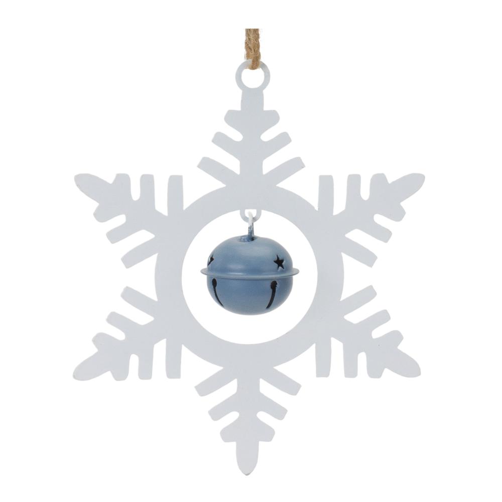 Snowflake Ornament w/Bell (Set of 12) 6.5"H Iron