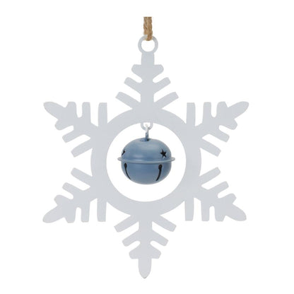 Snowflake Ornament w/Bell (Set of 12) 6.5"H Iron