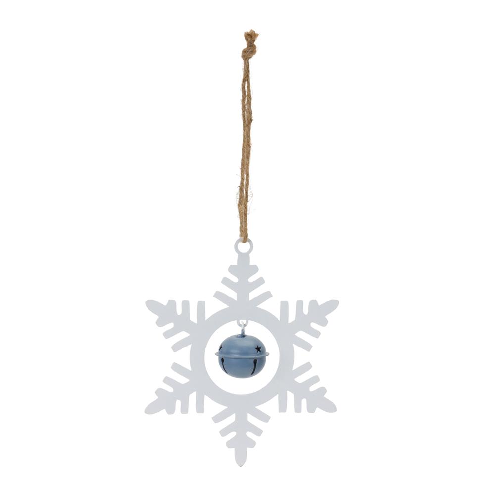 Snowflake Ornament w/Bell (Set of 12) 6.5"H Iron