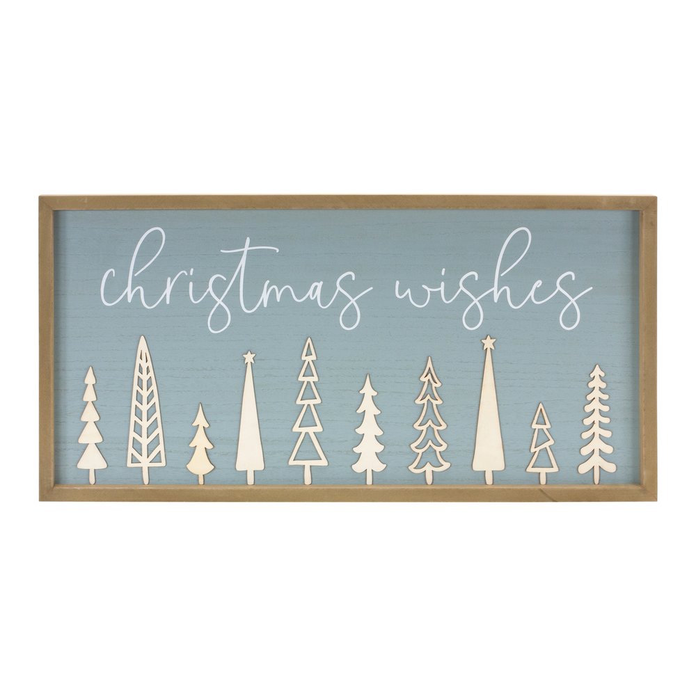 Christmas Wishes Sign 31.5"L x 13.5"H MDF