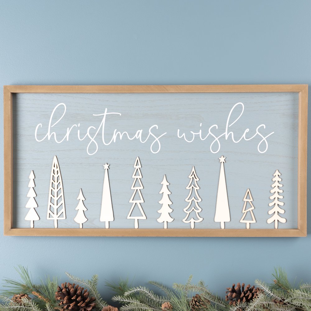 Christmas Wishes Sign 31.5"L x 13.5"H MDF