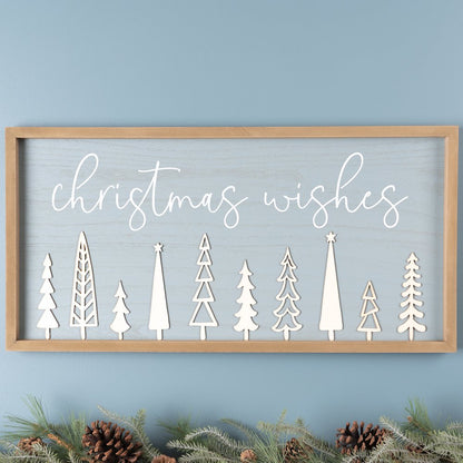 Christmas Wishes Sign 31.5"L x 13.5"H MDF