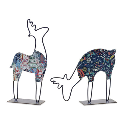 Deer (Set of 2) 9.75"L x 8"H, 6"L x 12"H Iron
