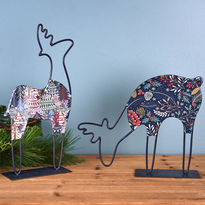 Deer (Set of 2) 9.75"L x 8"H, 6"L x 12"H Iron