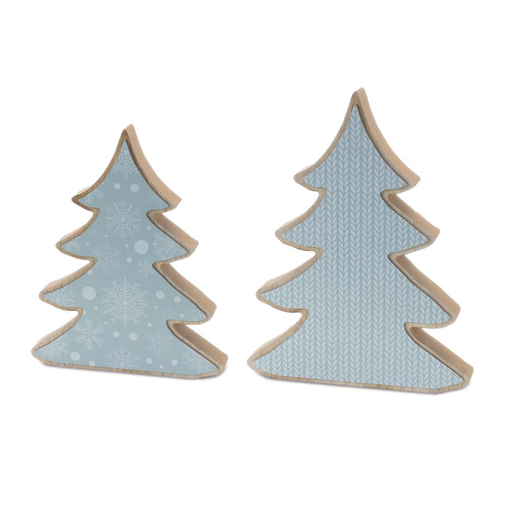 Tree (Set of 2) 9.75"H, 11.75"H Wood