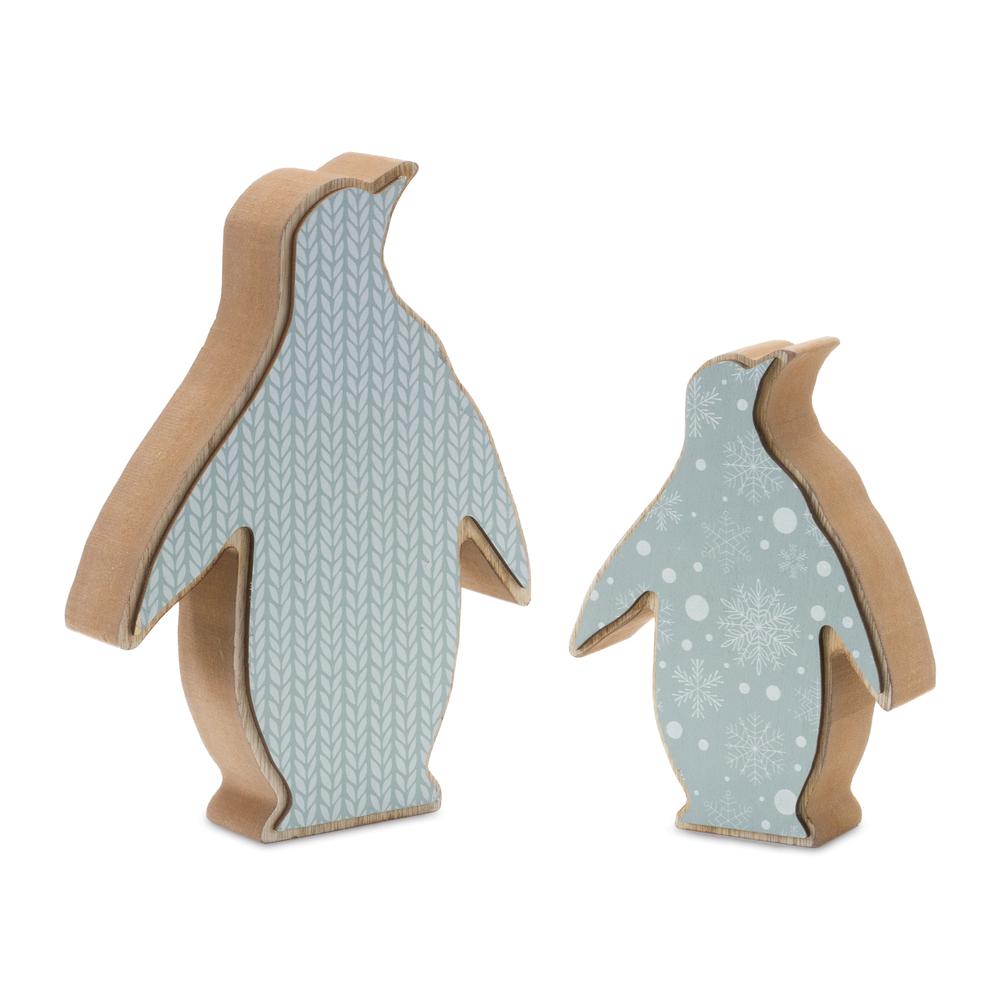 Penguin (Set of 2) 6"H, 8"H Wood