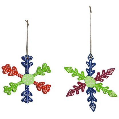 Snowflake Ornament (Set of 6) 5.5"H MDF