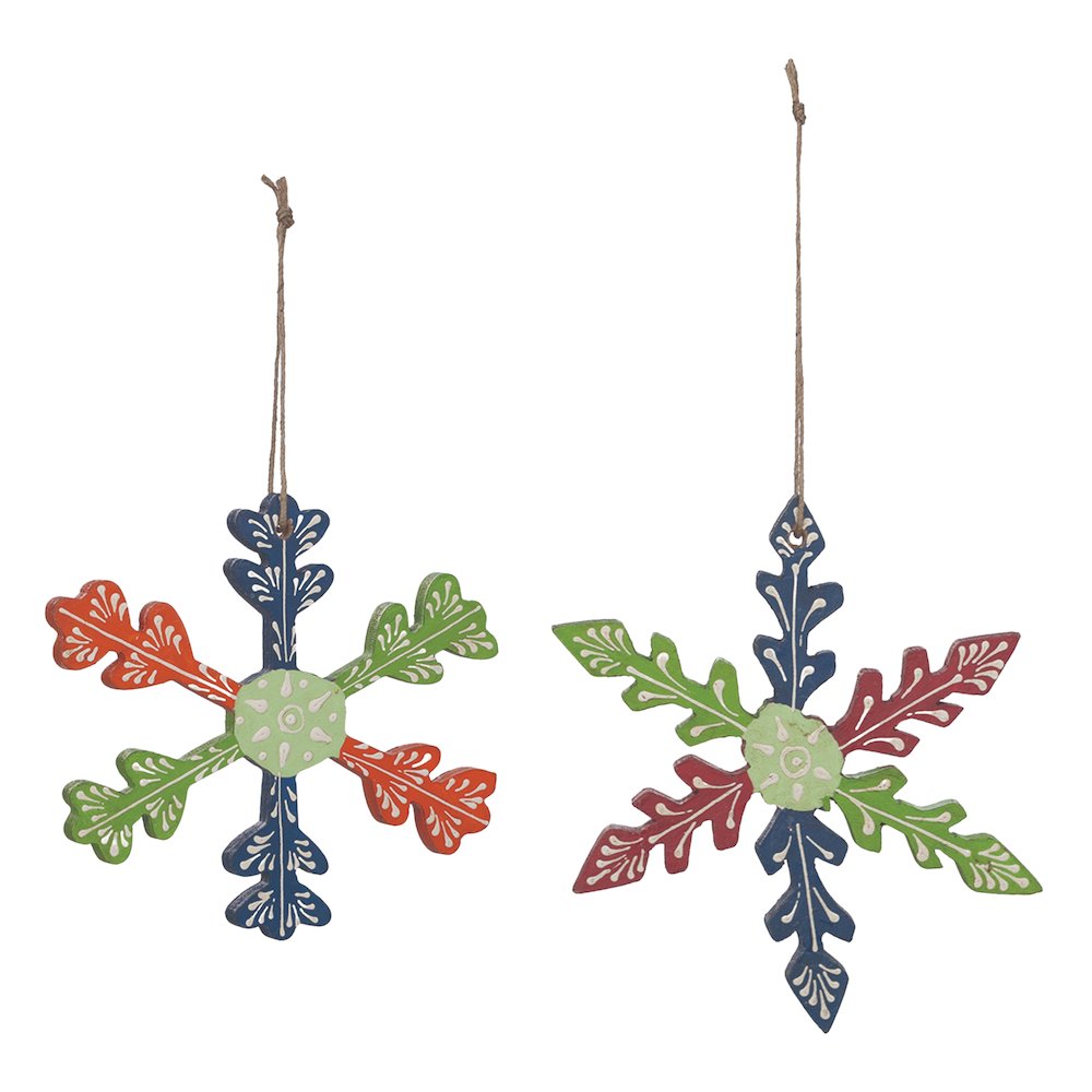 Snowflake Ornament (Set of 6) 5.5"H MDF