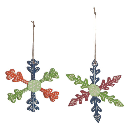 Snowflake Ornament (Set of 6) 5.5"H MDF