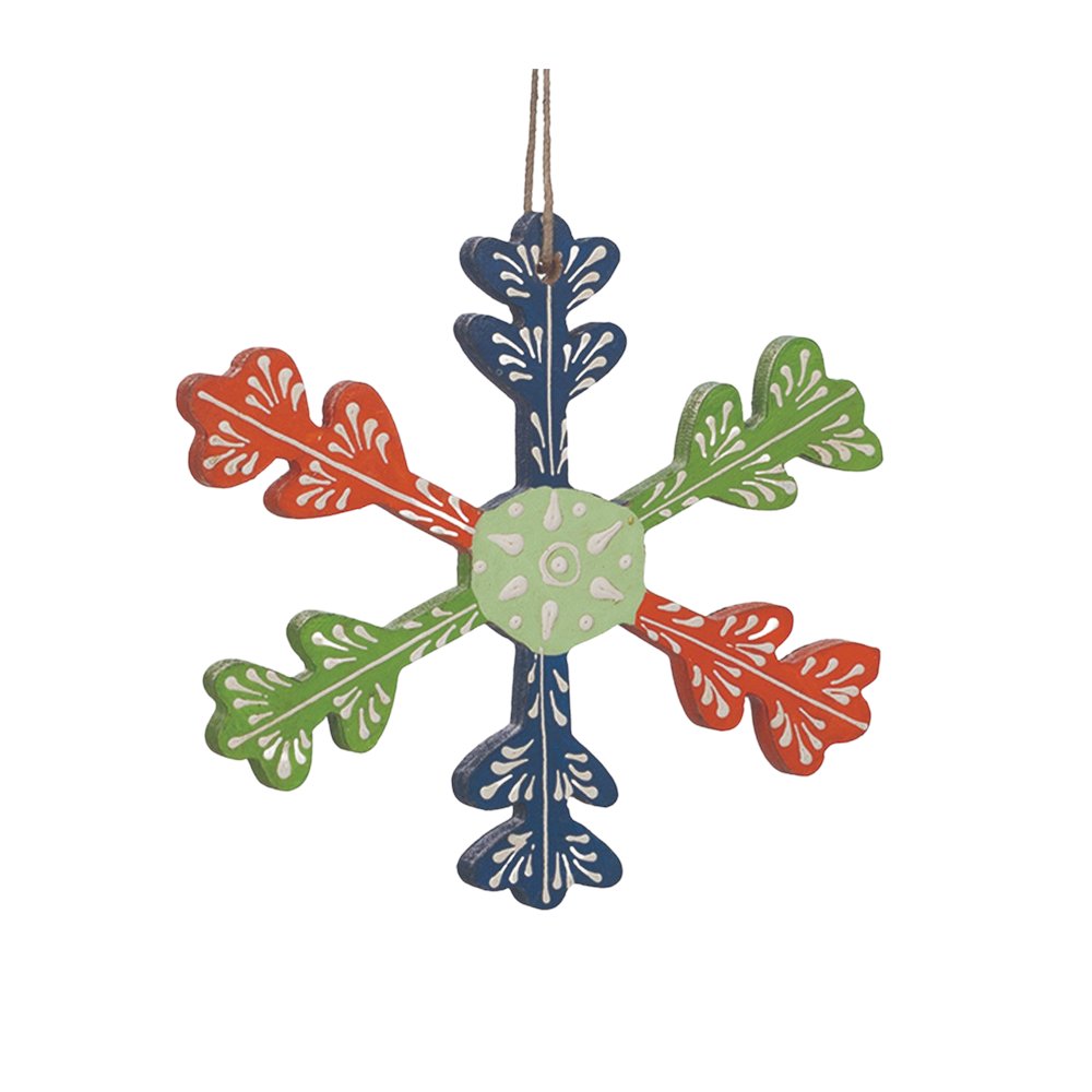 Snowflake Ornament (Set of 6) 5.5"H MDF