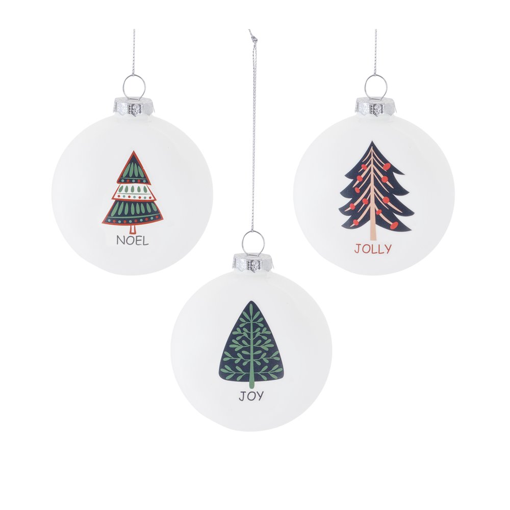 Ornament (Set of 6) 3"D Glass