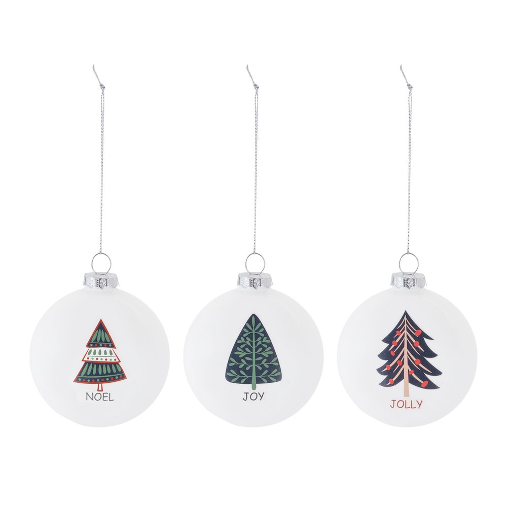 Ornament (Set of 6) 3"D Glass