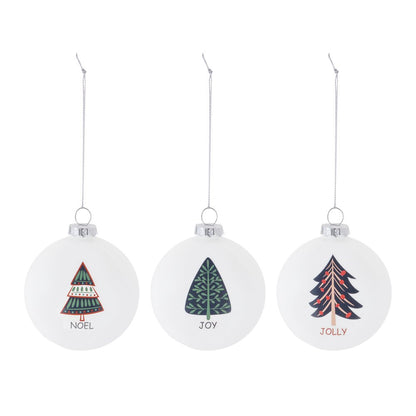 Ornament (Set of 6) 3"D Glass