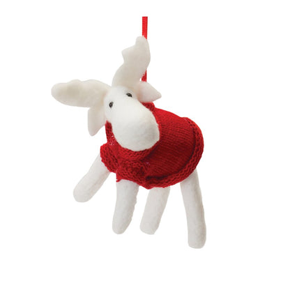 Santa and Moose Ornament (Set of 12) 4.25"H, 5.25"H Foam/Polyester