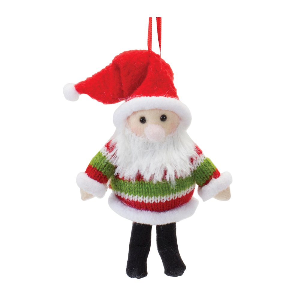Santa and Moose Ornament (Set of 12) 4.25"H, 5.25"H Foam/Polyester