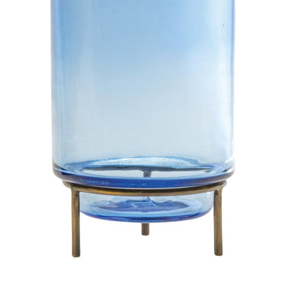Vase w/Stand 5"D x 10"H Glass/Iron