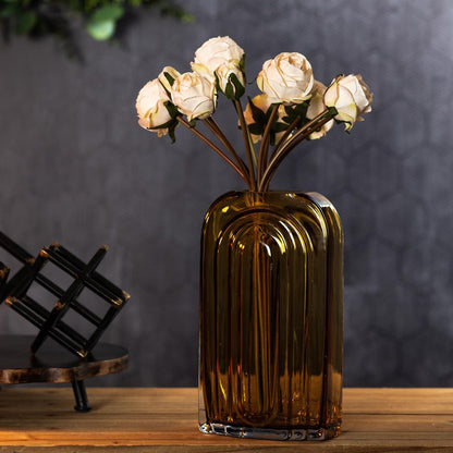 Container 11"H Glass/Wood