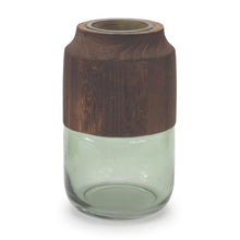 Container 5.5"D x 9"H Glass/Wood