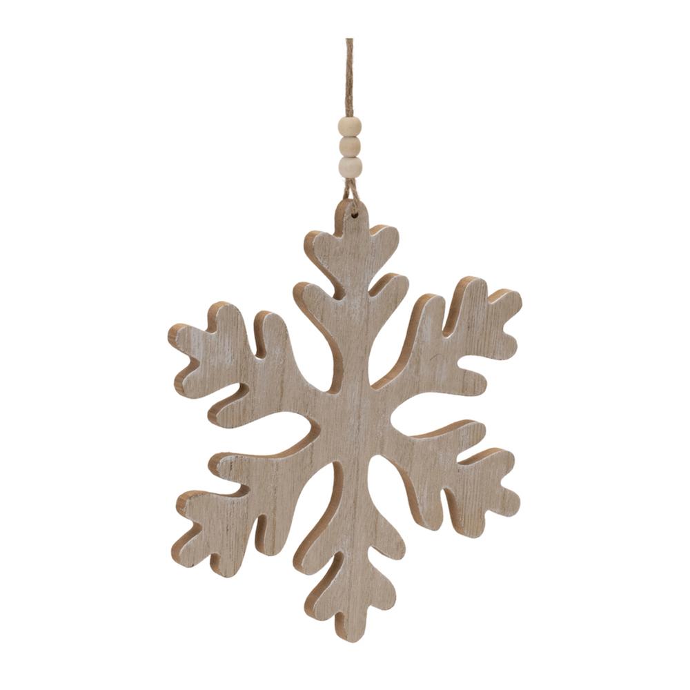 Snowflake Ornament (Set of 12) 8"H Wood