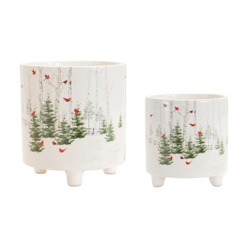 Pot (Set of 2) 4.5"H, 6"H Dolomite