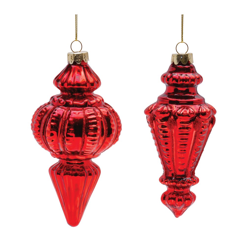 Ornament (Set of 6) 6"H, 6.5"H Glass