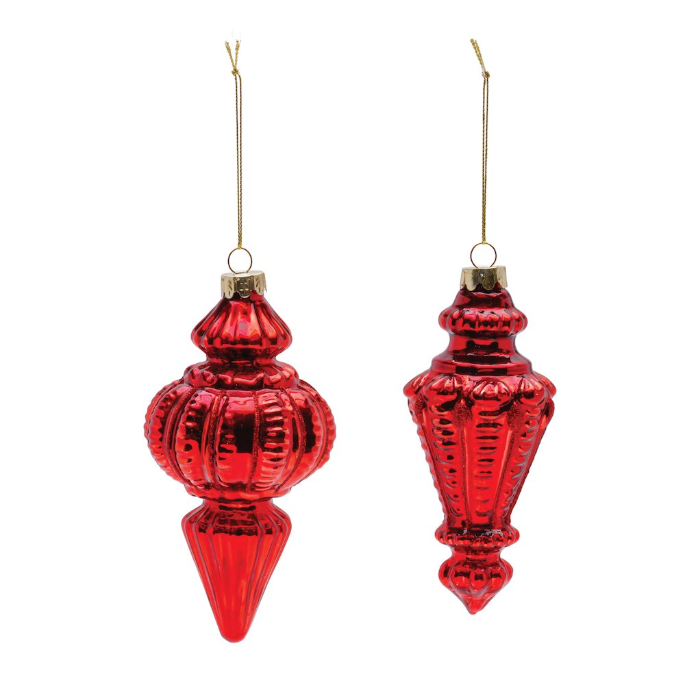Ornament (Set of 6) 6"H, 6.5"H Glass