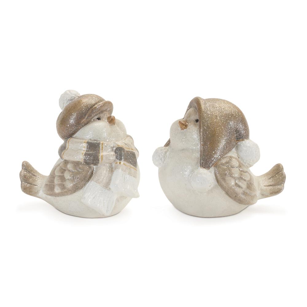Winter Bird (Set of 4) 5"H Terra Cotta