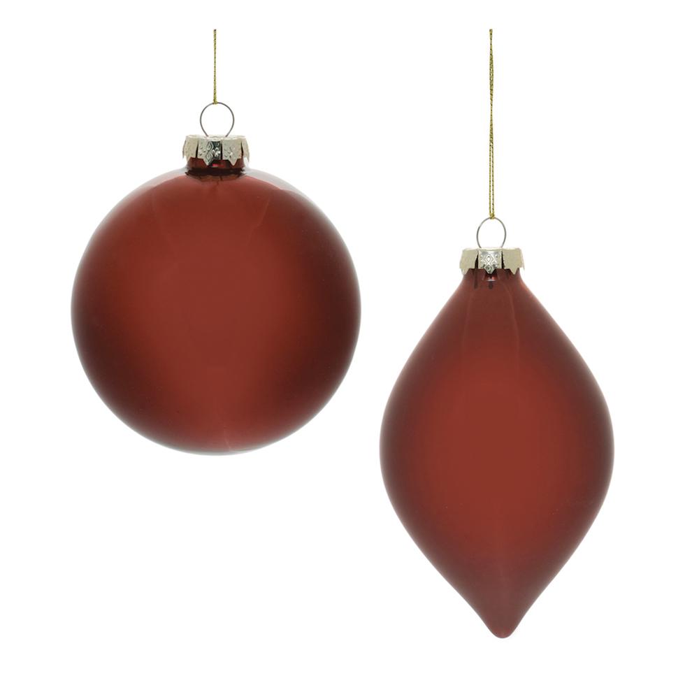 Ornament (Set of 6) 4"D, 6"H Glass