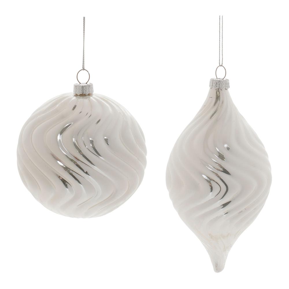 Ornament (Set of 6) 4"D, 6"H Glass