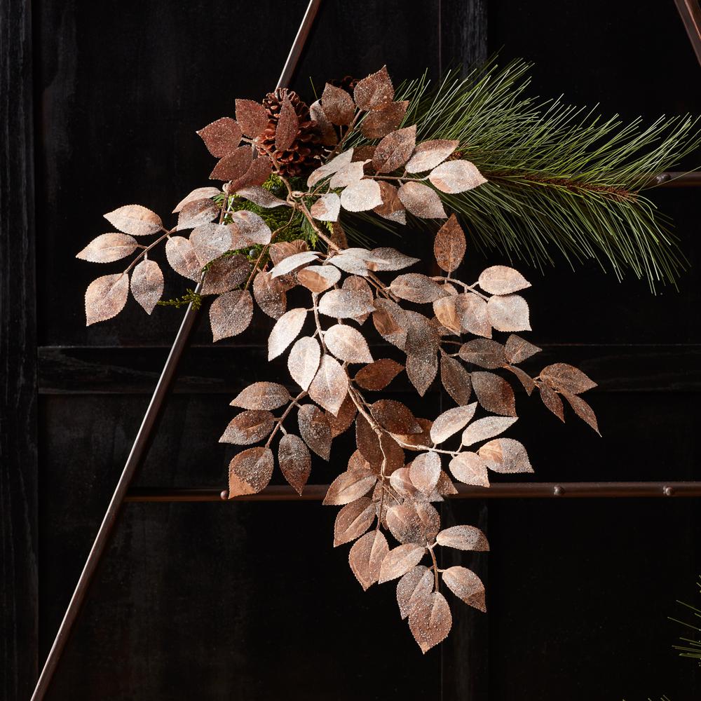 Glitter Leaf Spray (Set of 2) 38"H Polyester