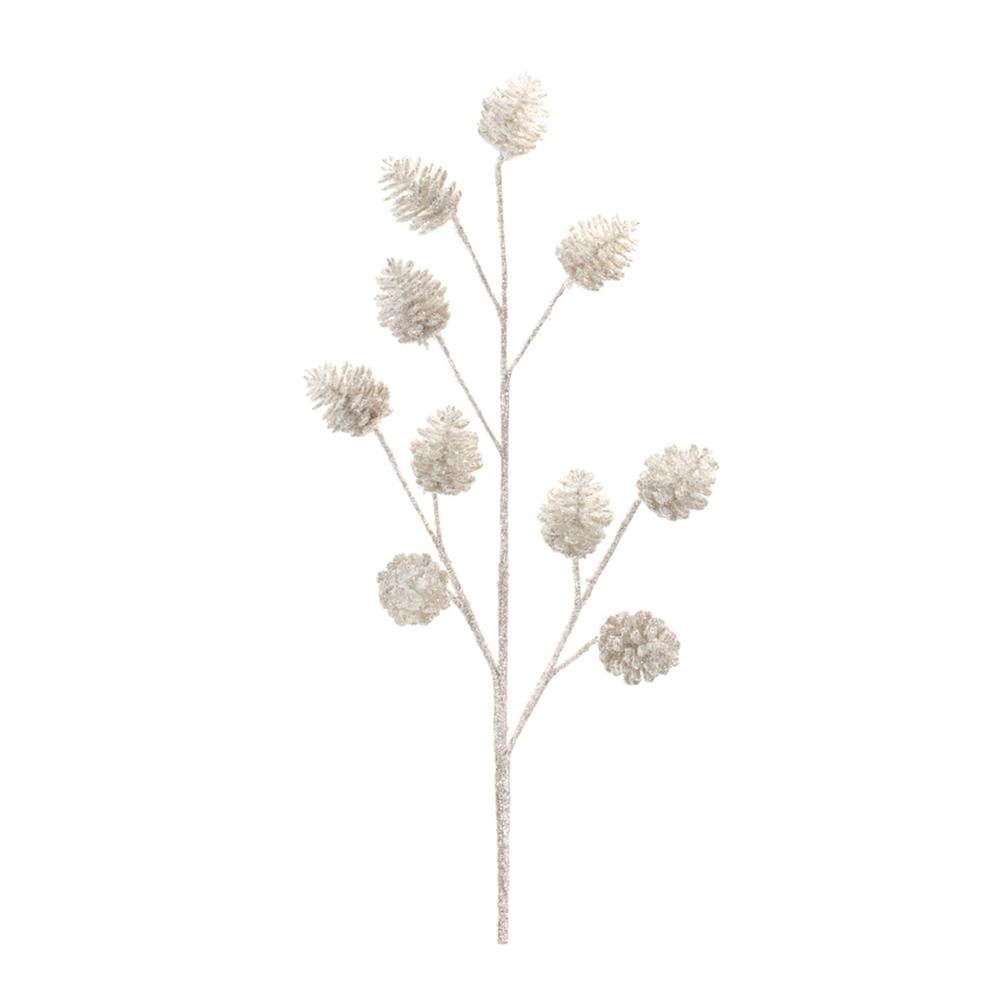 Glitter Pine Cone Spray (Set of 6) 31"H Plastic