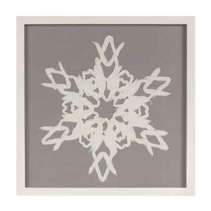 Snowflake Plaque (Set of 2) 12"SQ Wood/Glass