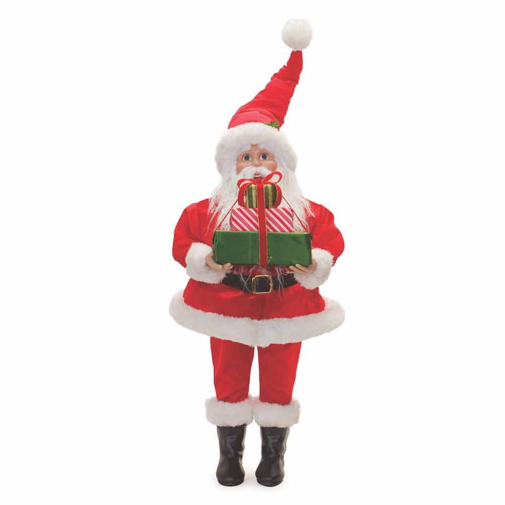 Santa w/Packages 30.5"H Polyester/Resin