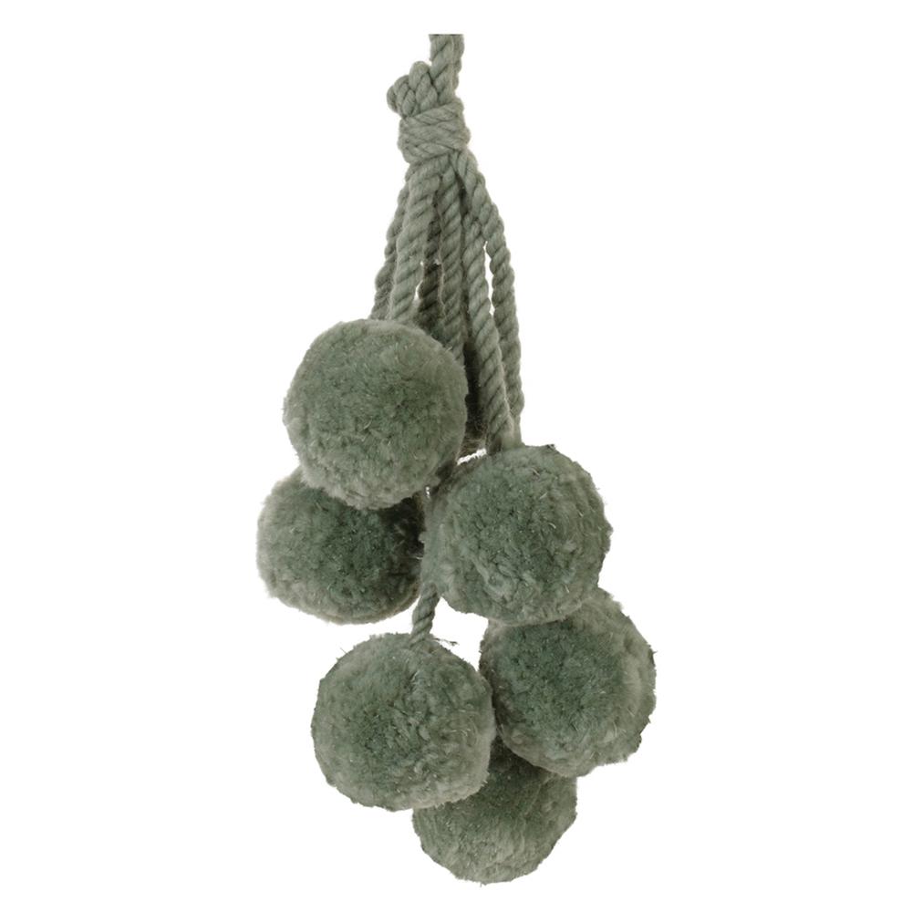Pom Pom Ornament Drop (Set of 4) 14.5"H Polyester
