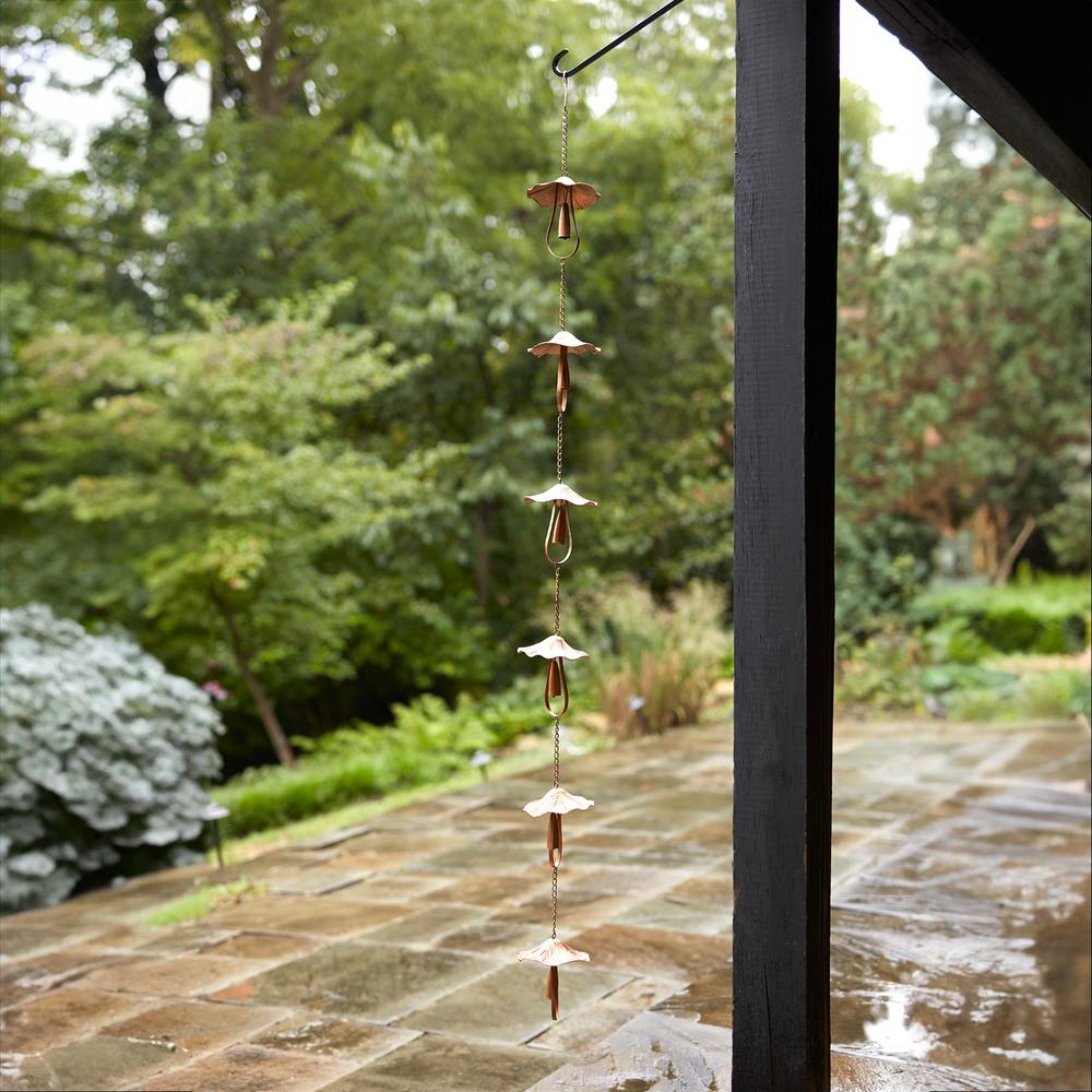 Mushroom Rain Chain 62"L Iron