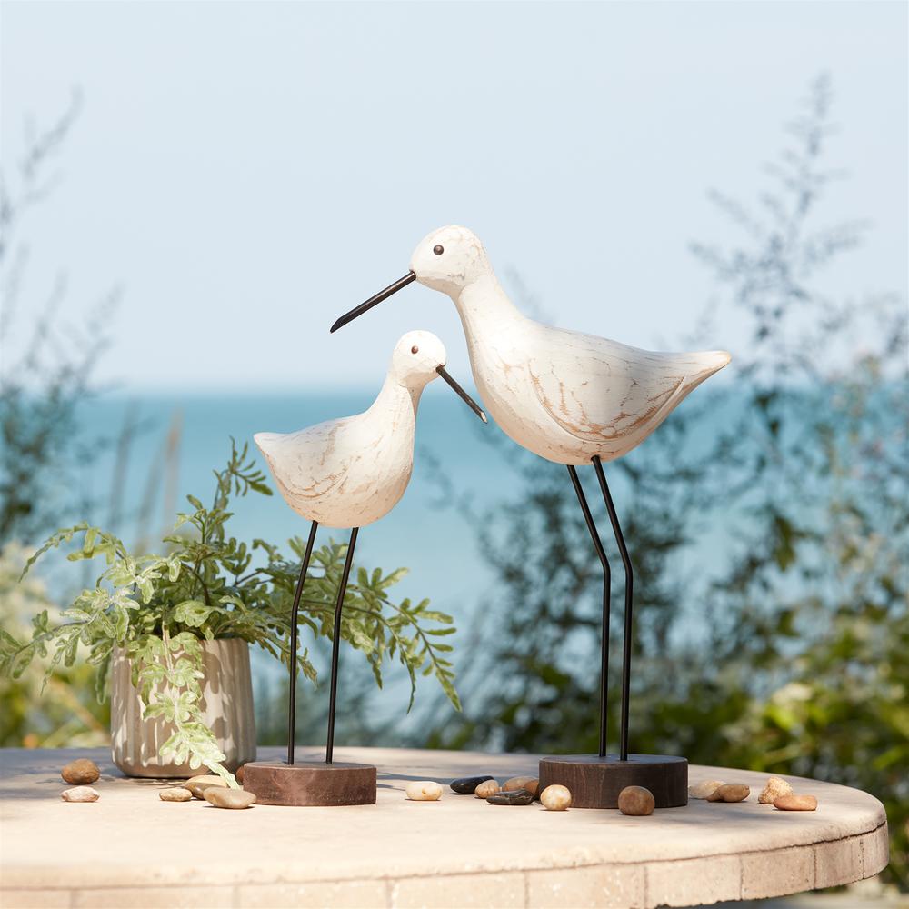 Bird (Set of 2) 12"H, 14.5"H Wood/Metal