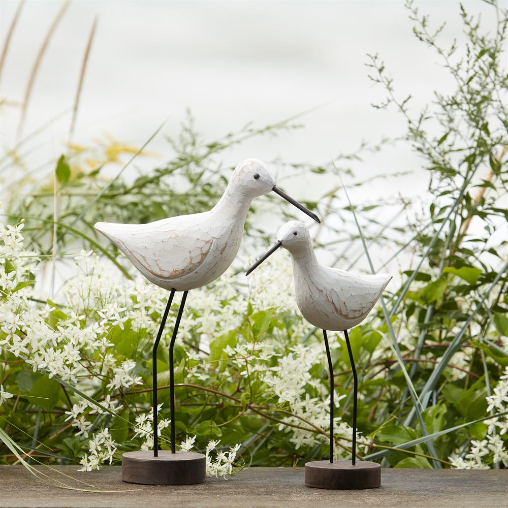 Bird (Set of 2) 12"H, 14.5"H Wood/Metal