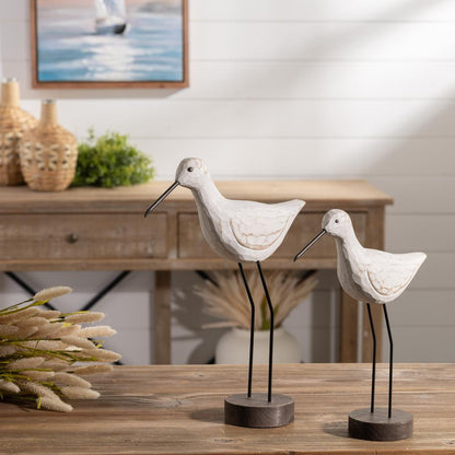 Bird (Set of 2) 12"H, 14.5"H Wood/Metal