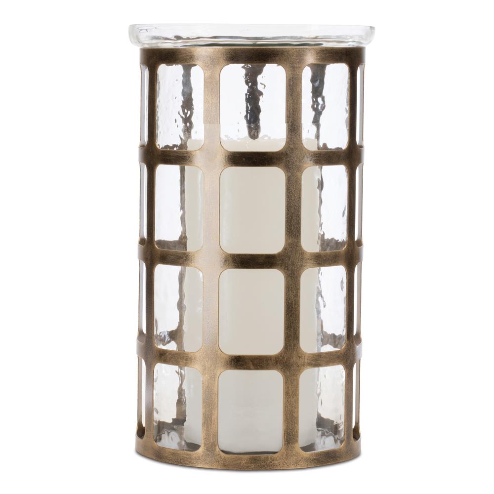 Candle Holder 7.5"D x 12.5"H Iron/Glass